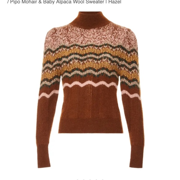Vanessa Bruno Brown and Pink Patterned Sweater - Picture 1 of 9